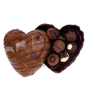 Image of Valentines Chocolate Heart with Truffles, perfect for adding a romantic touch to your special day