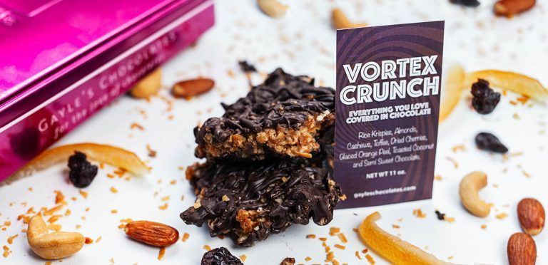 about banner - vortex crunch everything you like covered in chocolate