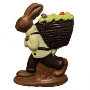 Image of Boy Bunny with Basket of Eggs, perfect for delighting guests at Easter celebrations