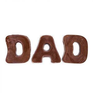 2 solid chocolate letters - d a d