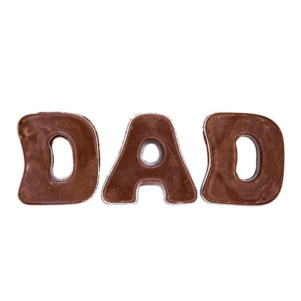 2 solid chocolate letters - d a d
