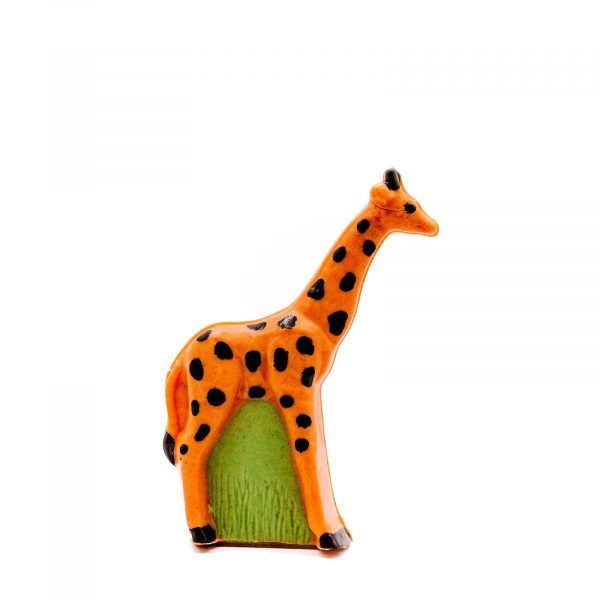 orange with brown spotted giraffe