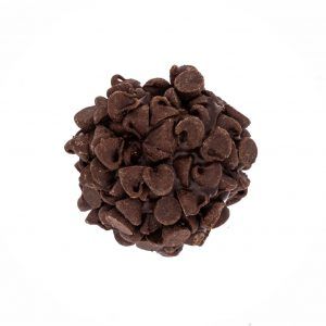 mini chocolate chips covering chocolate truffle candy